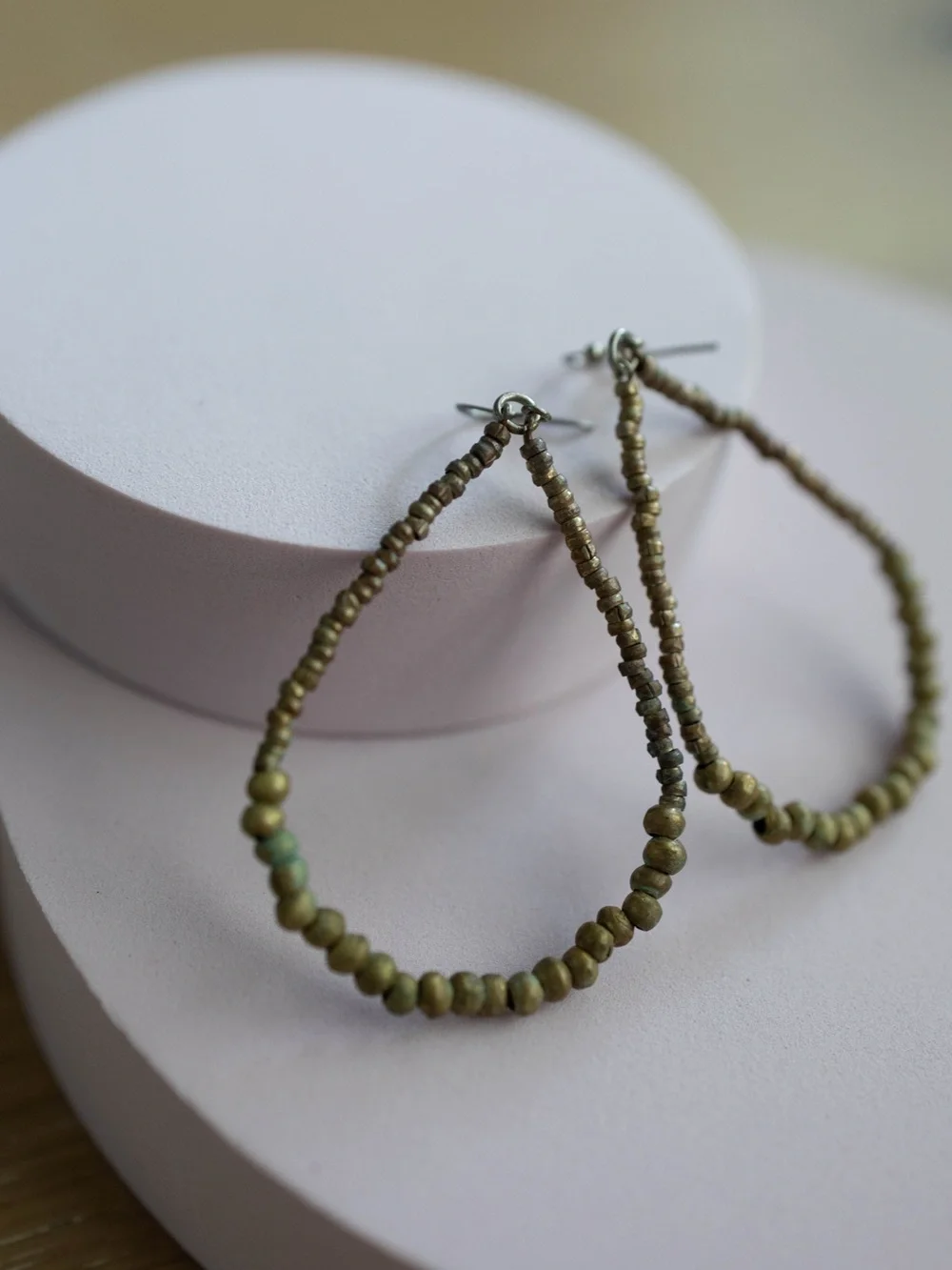 Noonday Collection Olive Beaded Teardrop‎ Earrings